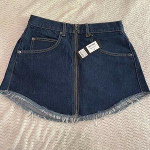 Carmar Womens Beatrice Skirt Non Stretch Dark Blue Wash Zip Front